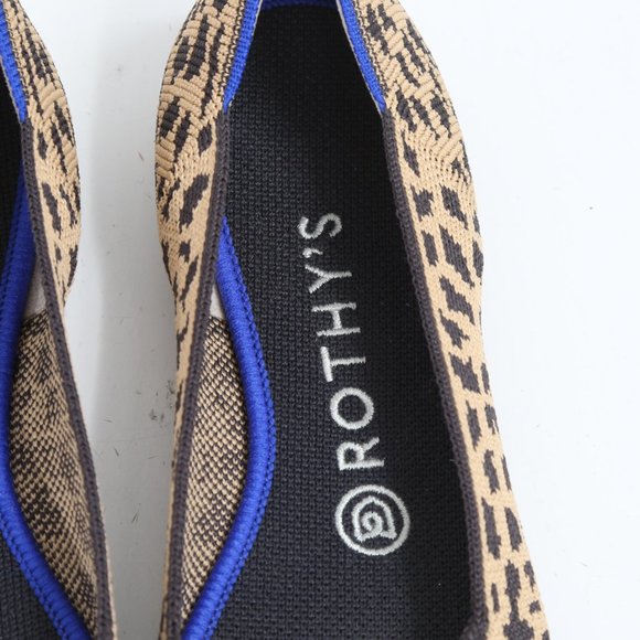 Rothys The Point Leopard Print Pointed Toe Slip on Flat Shoes - Picture 4 of 6